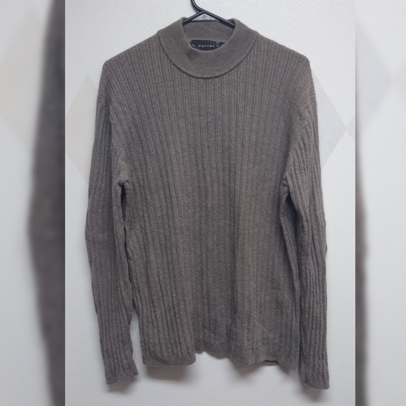 J Ferrar men's merino wool pullover large sweater - Picture 1 of 4